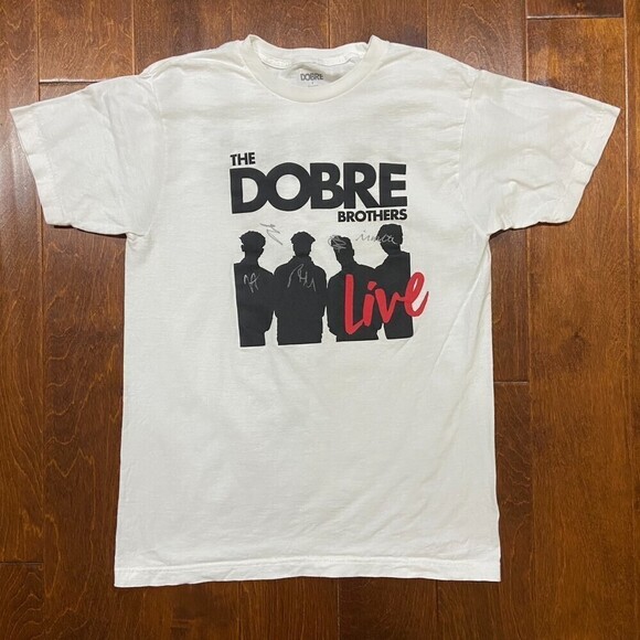 The Dobre Brothers Autographed Tour Band Concert White T-Shirt Womens Size Small - Picture 3 of 7